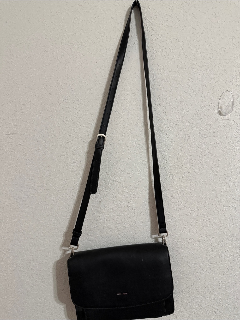 Pixie Mood Black Crossbody Bag with Adjustable Strap